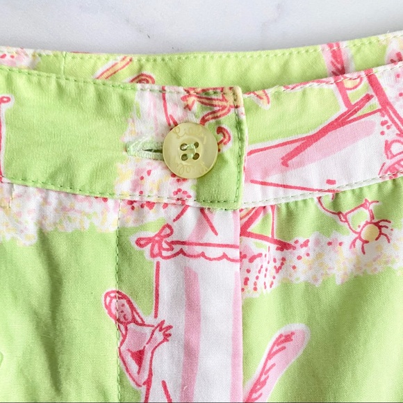 HTF Lilly Pulitzer Y2K VTG Cabana Banana Capri Pants Whimsical Monkey Size 6 - Picture 4 of 8